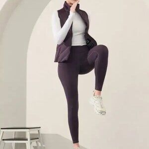 Athleta Altitude Stash Tight Power Stretch Fleece Leggings Purple Size M